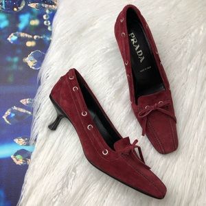 Prada vintage suede kitten heels